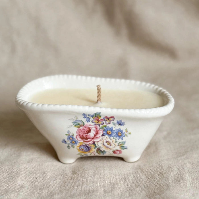 A braided taper candle, hand poured in Idaho Falls